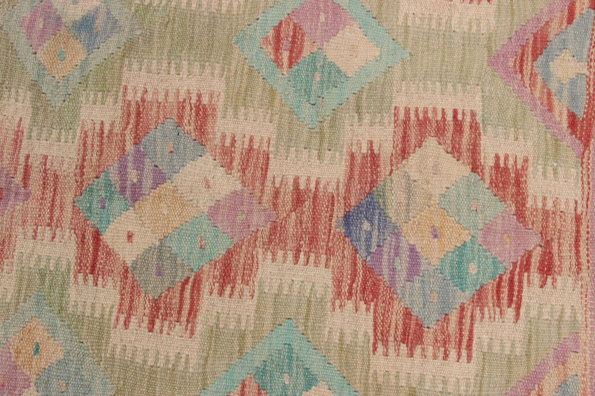 Pastel Fine Geometric Kilim Rug, 192 × 153 cm — view 8