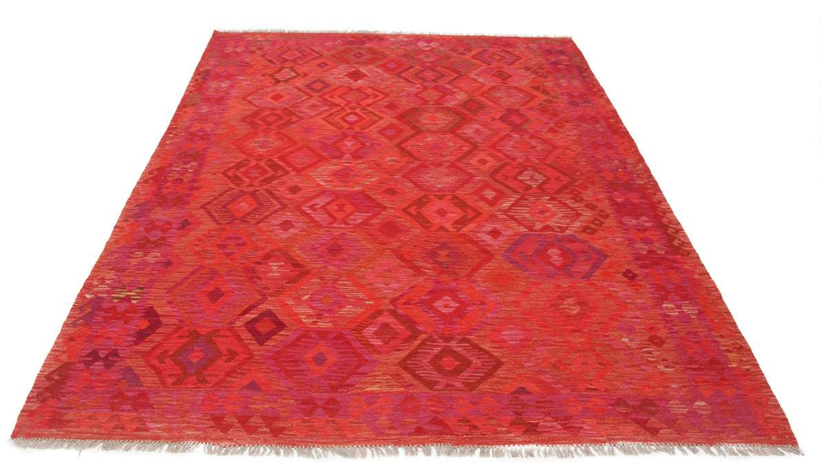 Red Subtle Diamond Kilim Rug, 295 × 205 cm — view 2