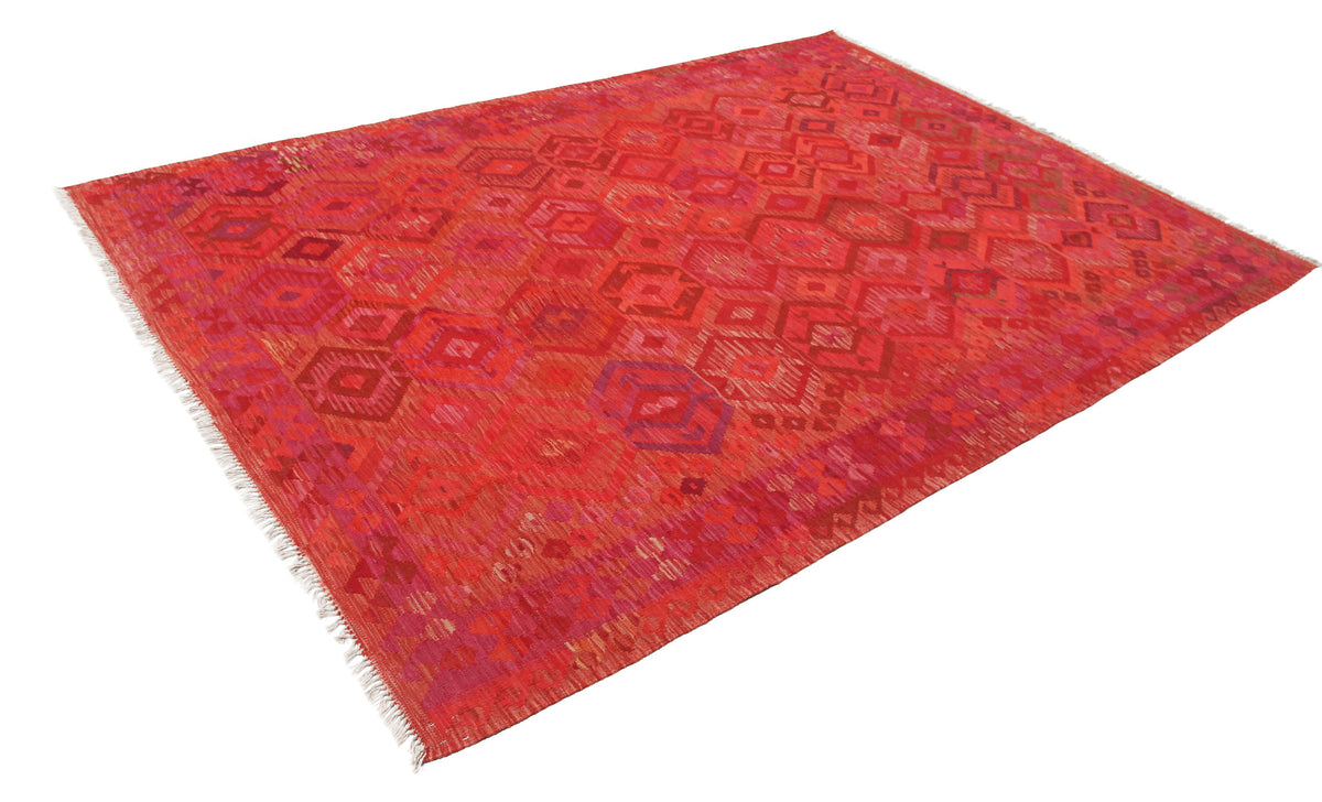 Red Subtle Diamond Kilim Rug, 295 × 205 cm — view 3