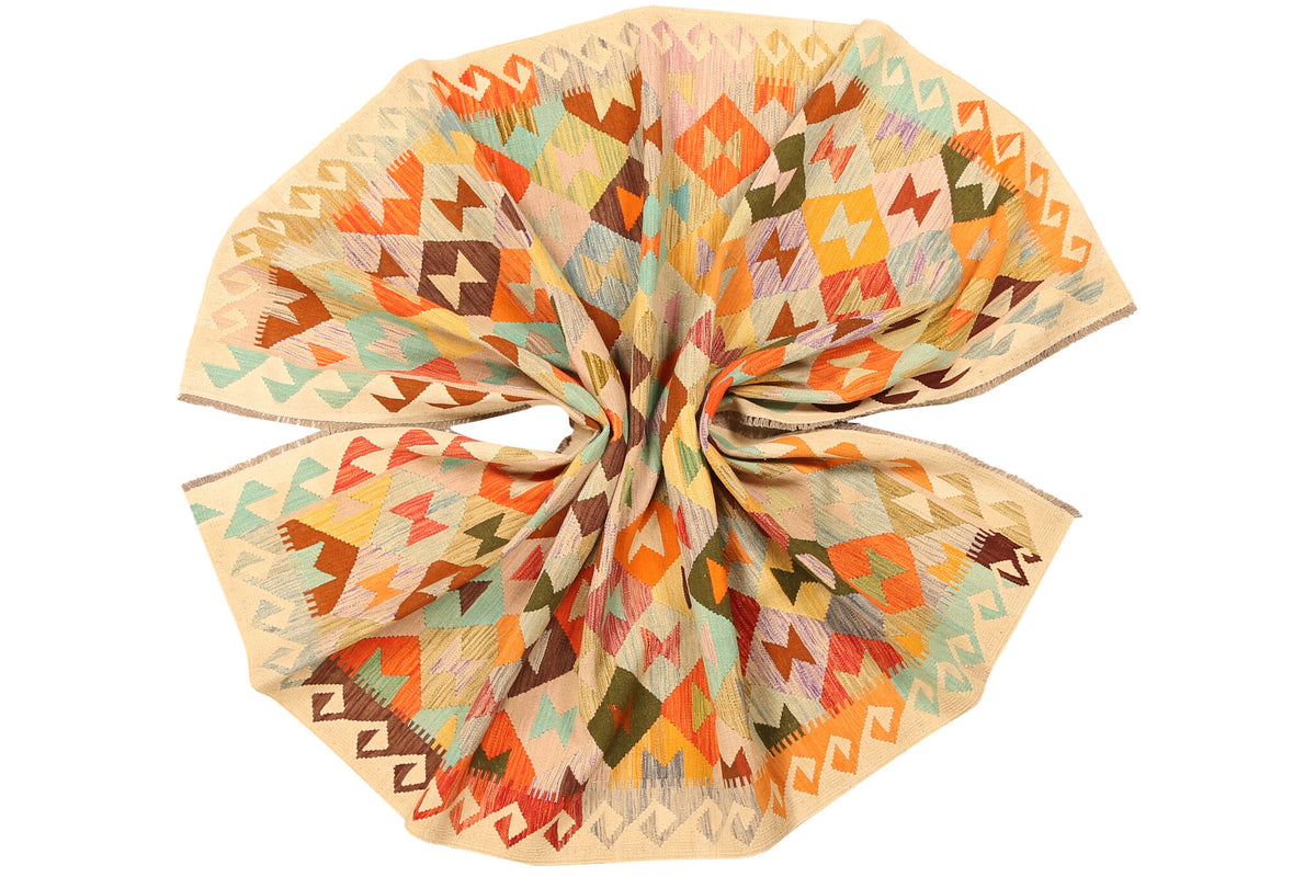 Light Multicolor Motif Kilim Rug, 300 × 196 cm — view 10
