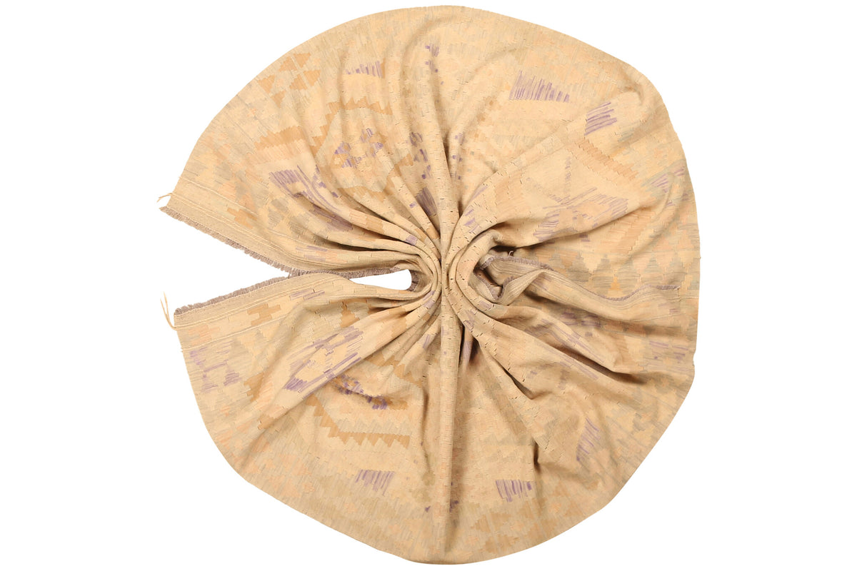Light Yellow and Pink Diamond Kilim Rug, 300 × 198 cm — view 10