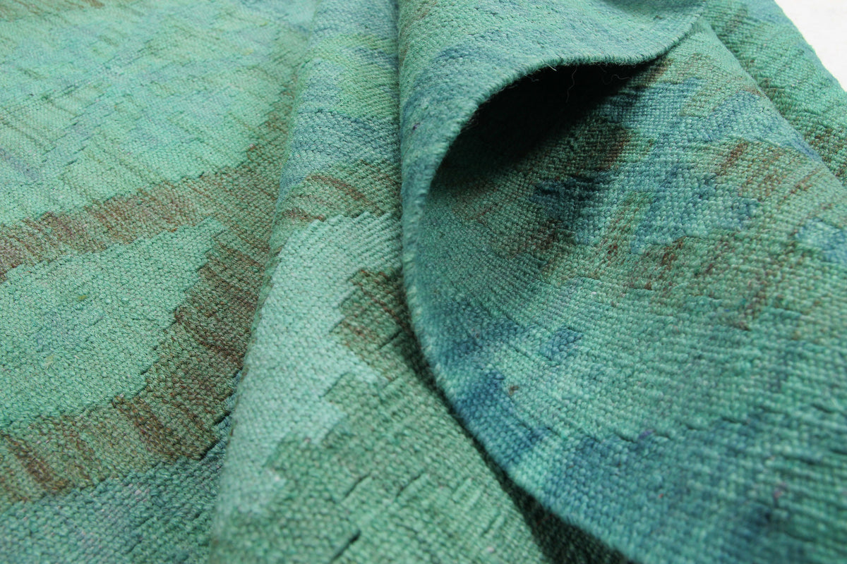 Turquoise Green Light Diamond Kilim Rug, 304 × 206 cm — view 7