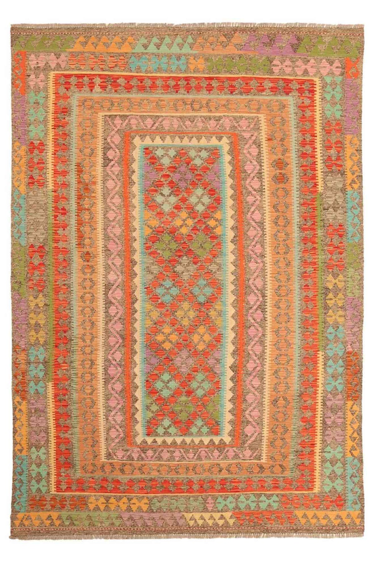 Multicolor Diamond Kilim Rug, 298 × 210 cm — view 1