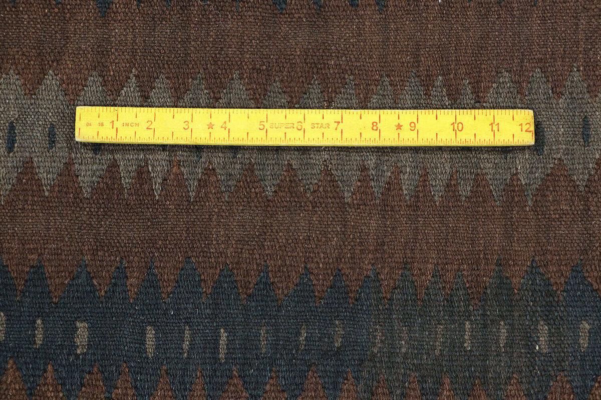 Kelim Teppich in Braun mit schmalen Streifen, 197 × 149 cm, KT-10785 – Ansicht 3