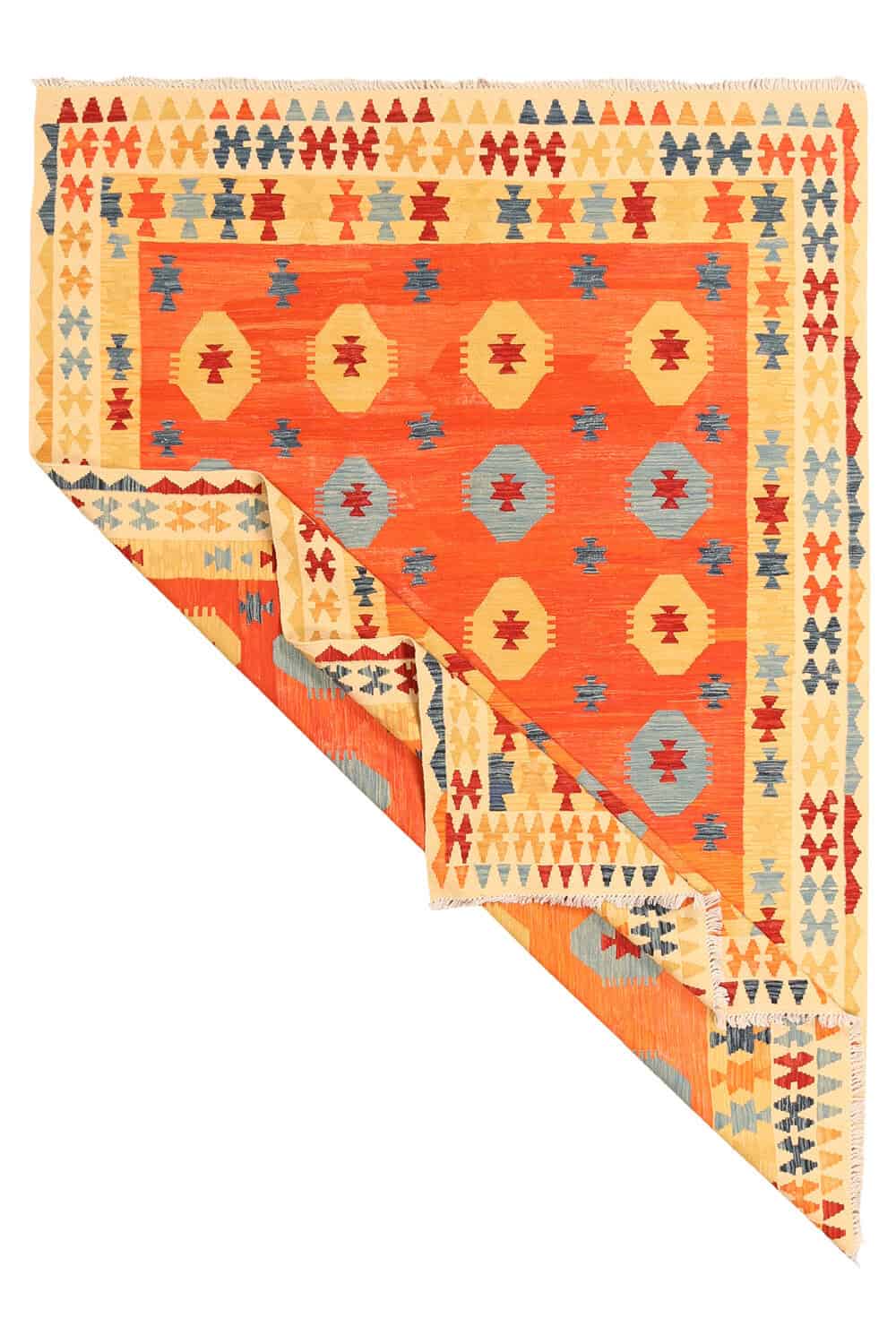 Orange Medallion Kilim Rug, 288 × 205 cm — view 2