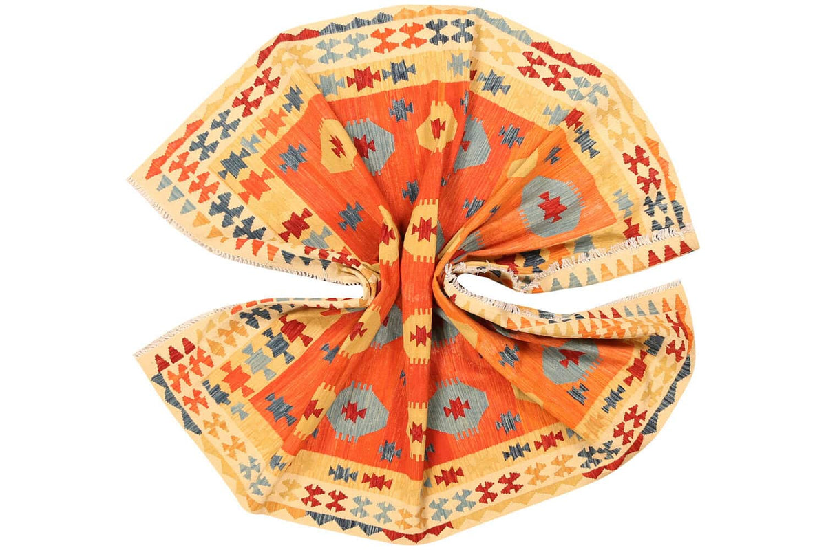 Orange Medallion Kilim Rug, 288 × 205 cm — view 10