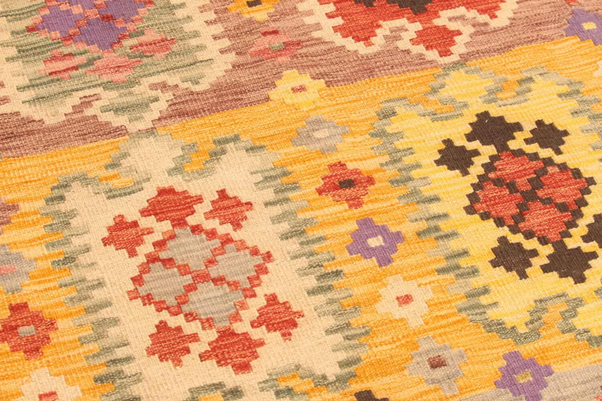 Multicolor Geometric Panel Kilim Rug, 289 × 202 cm — view 4