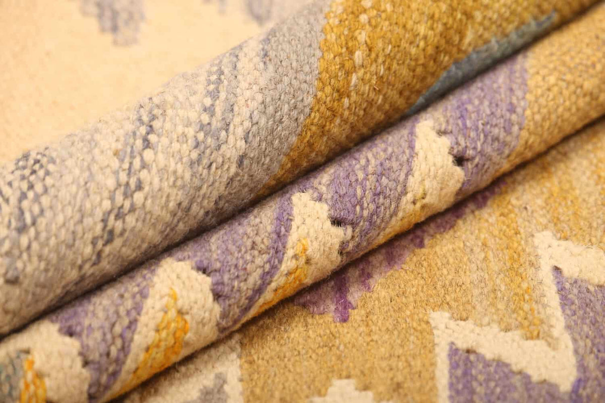 Kilim Rug with Ochre Border, 290 × 196 cm — view 6
