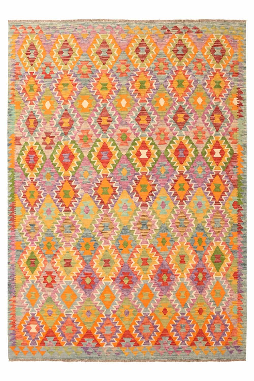 Colorful Small Diamond Kilim Rug, 292 × 203 cm — view 1
