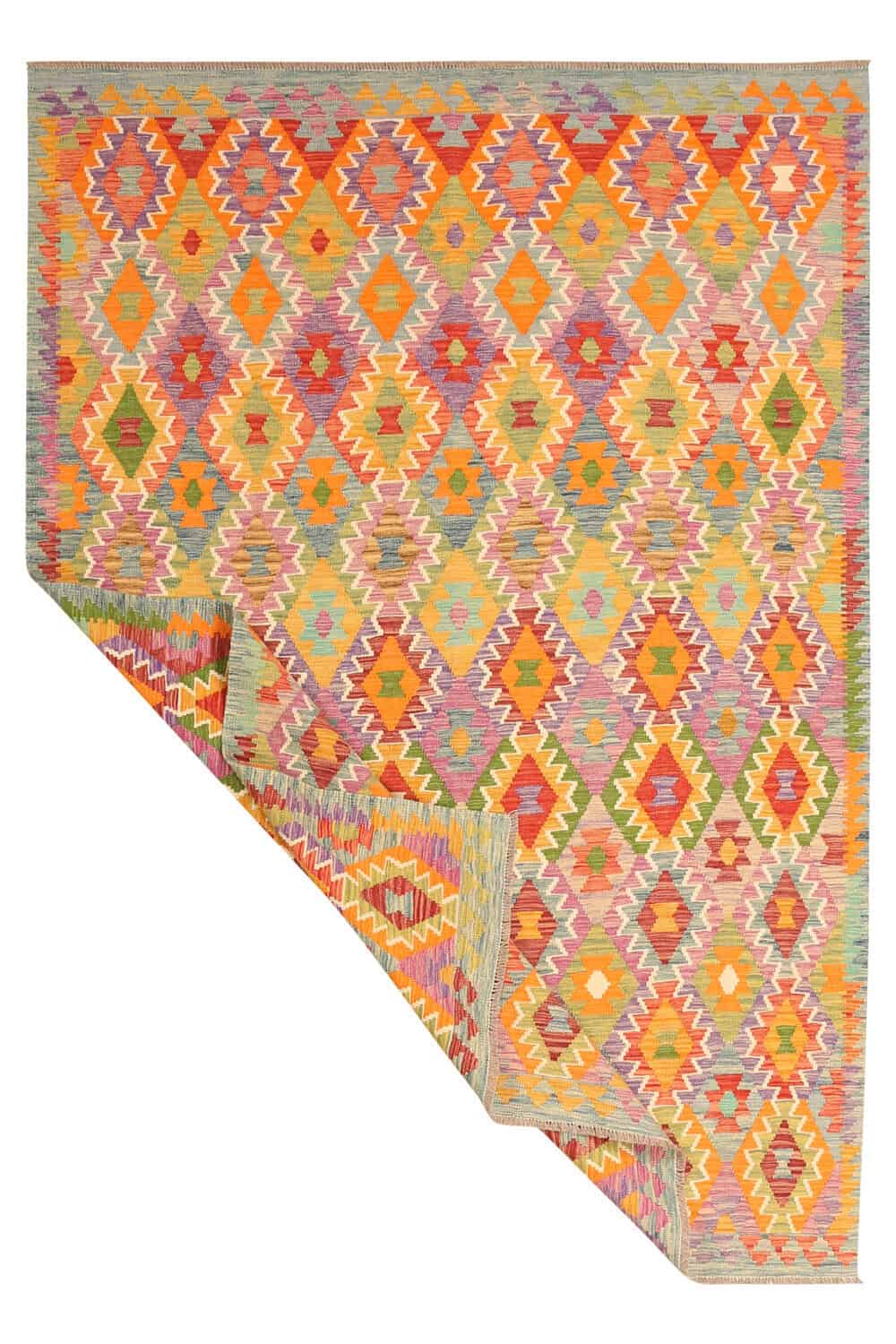 Colorful Small Diamond Kilim Rug, 292 × 203 cm — view 2