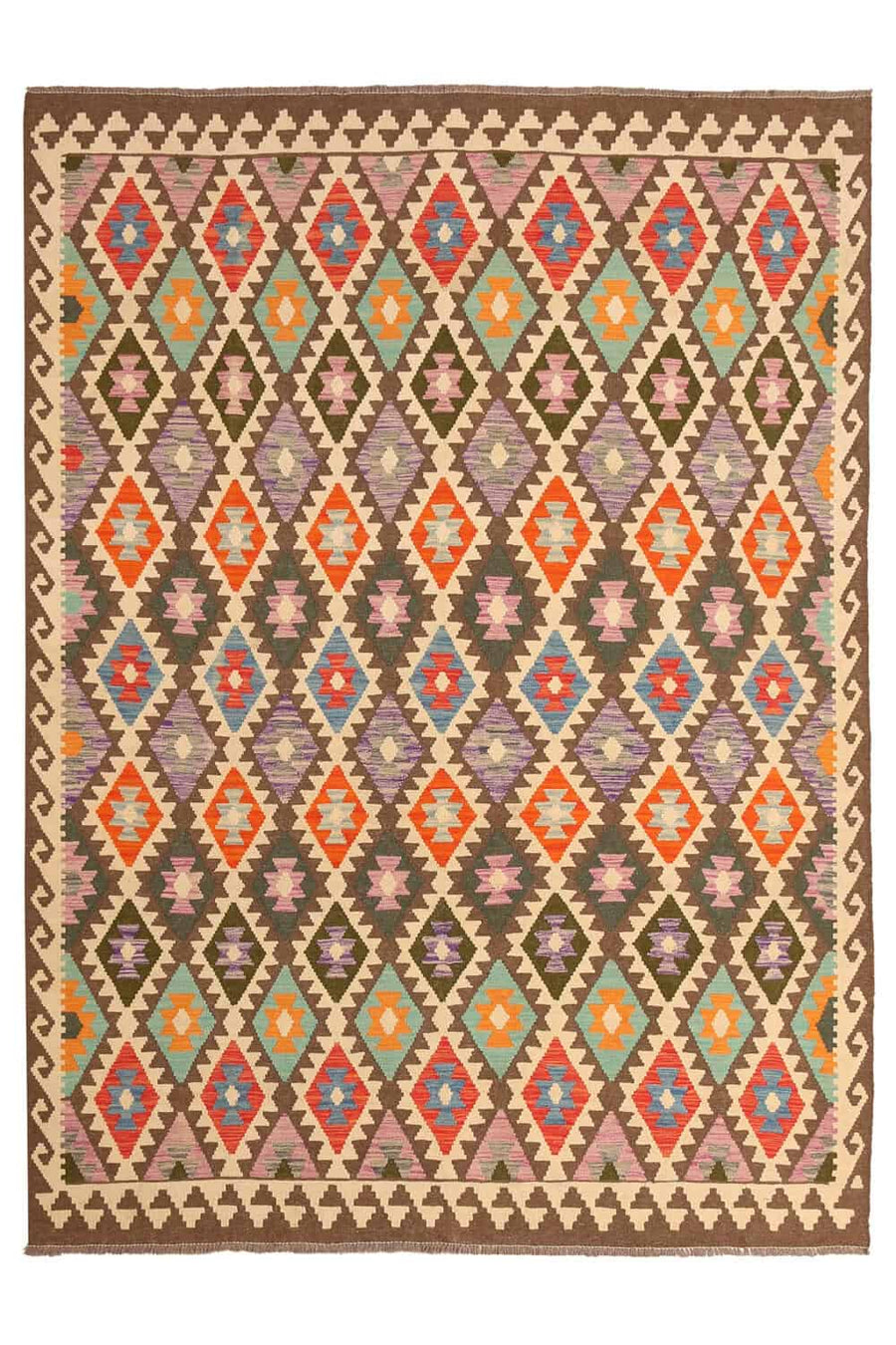 Dark Ground Diamond Kilim Rug, 292 × 211 cm — view 1