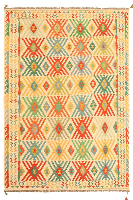 Handgewebter Kelim aus Wolle, 294 × 206 cm, Artikel KT-2010 – Gesamtansicht