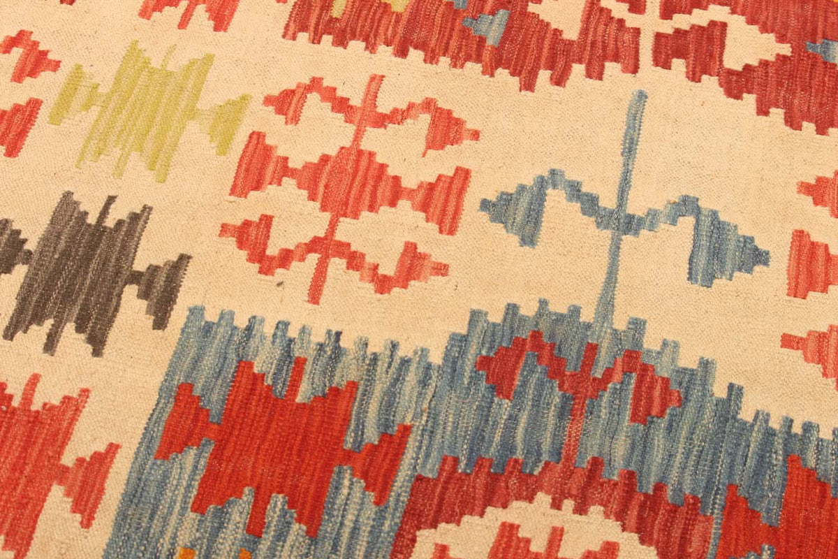 Red and Cream Medallion Kilim Rug, 295 × 204 cm — view 11