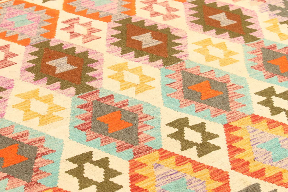 Multicolor Kilim Rug with Dark Border, 298 × 206 cm — view 3