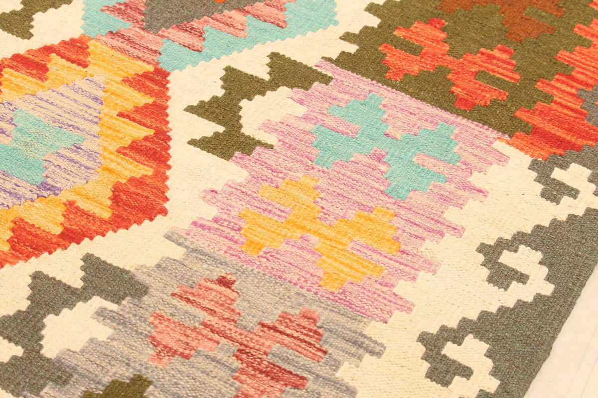 Multicolor Kilim Rug with Dark Border, 298 × 206 cm — view 4