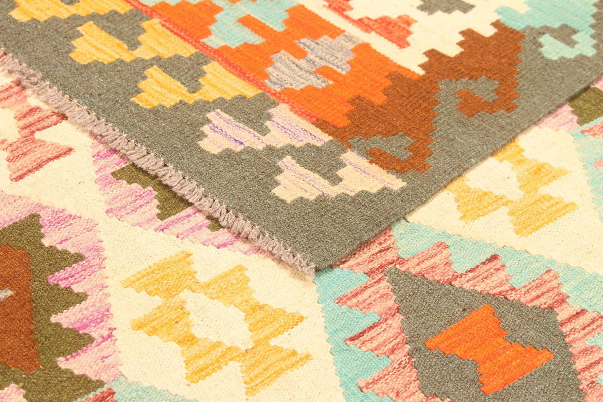 Multicolor Kilim Rug with Dark Border, 298 × 206 cm — view 7