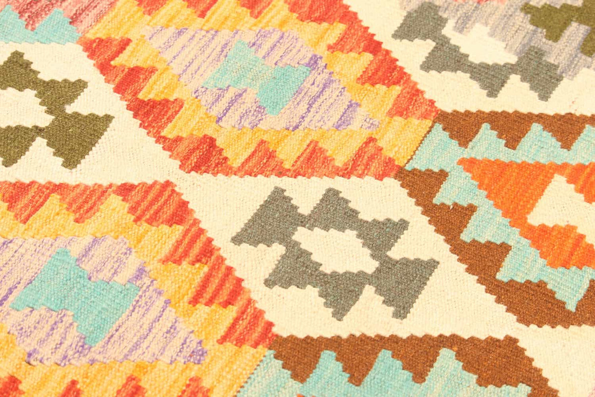 Multicolor Kilim Rug with Dark Border, 298 × 206 cm — view 8