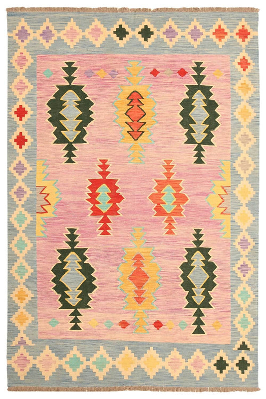 Handgewebter Kelim aus Wolle, 299 × 196 cm, Artikel KT-19299 – Gesamtansicht