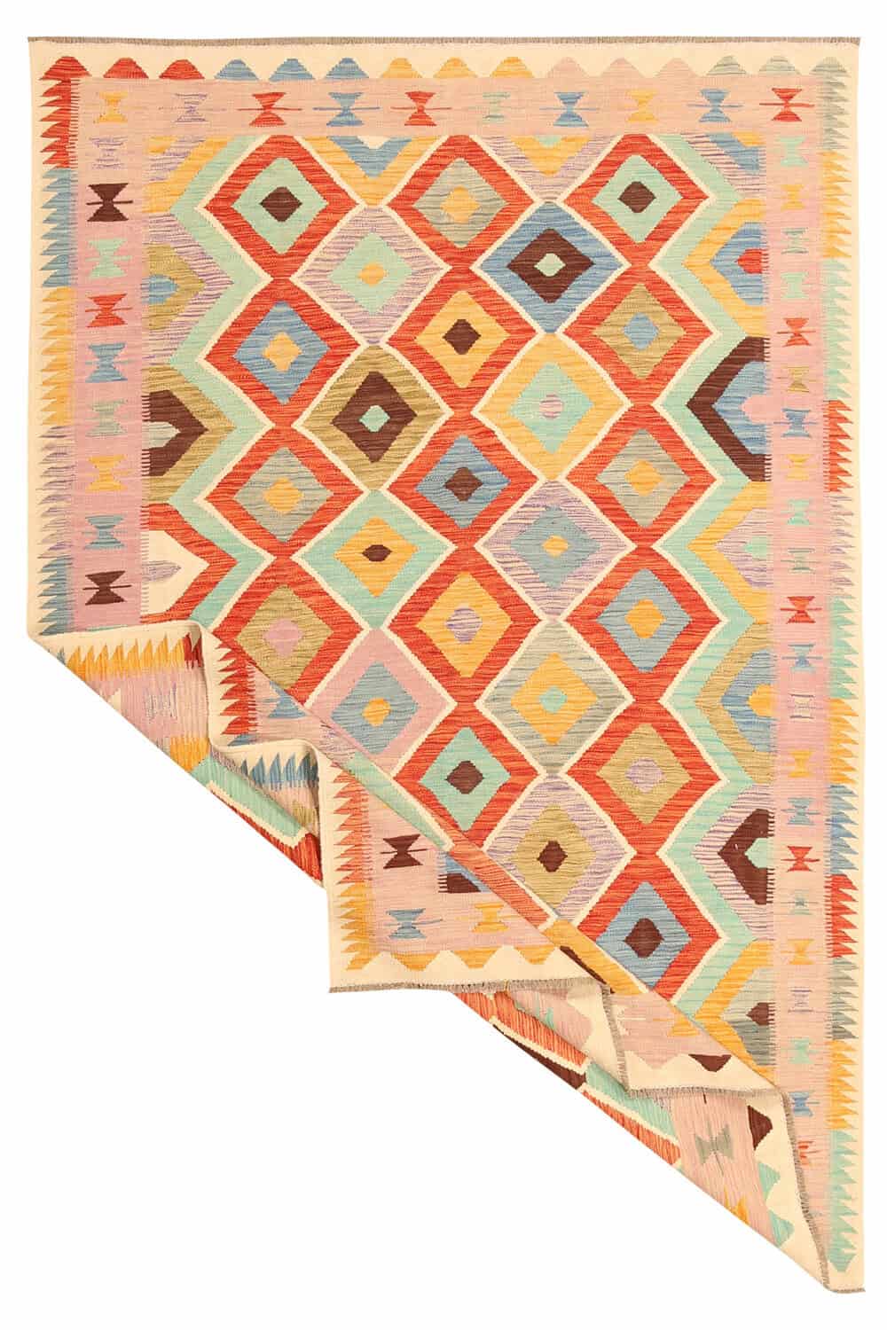 Handgewebter Kelim aus Wolle, 299 × 196 cm, Artikel KT-26737 – Ansicht 2