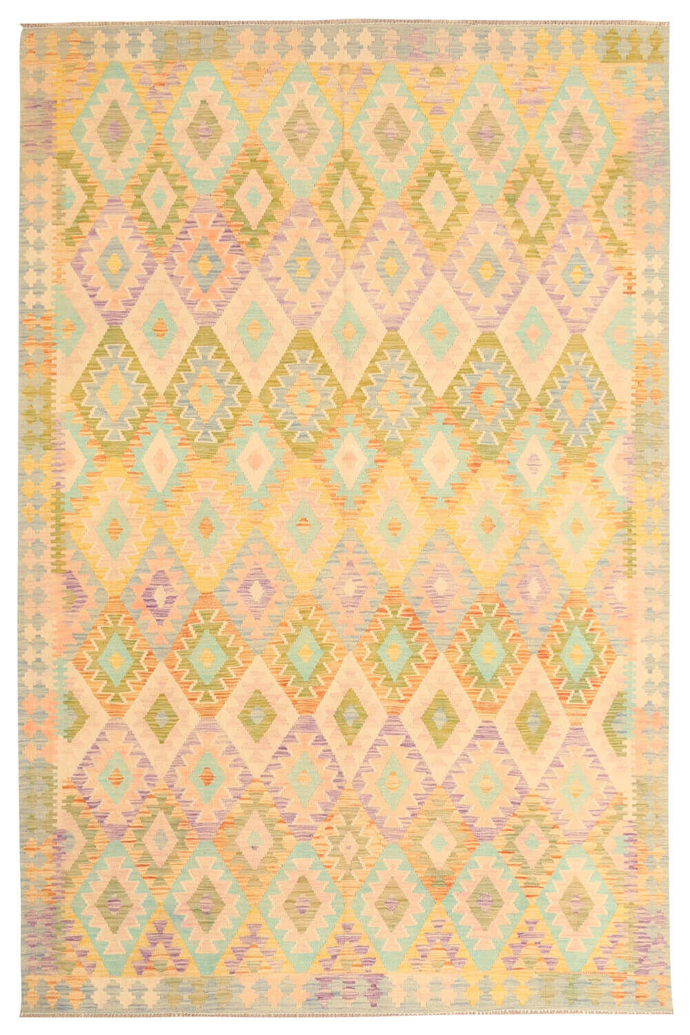 Pastel Diamond Kilim Rug, 301 × 198 cm — view 1