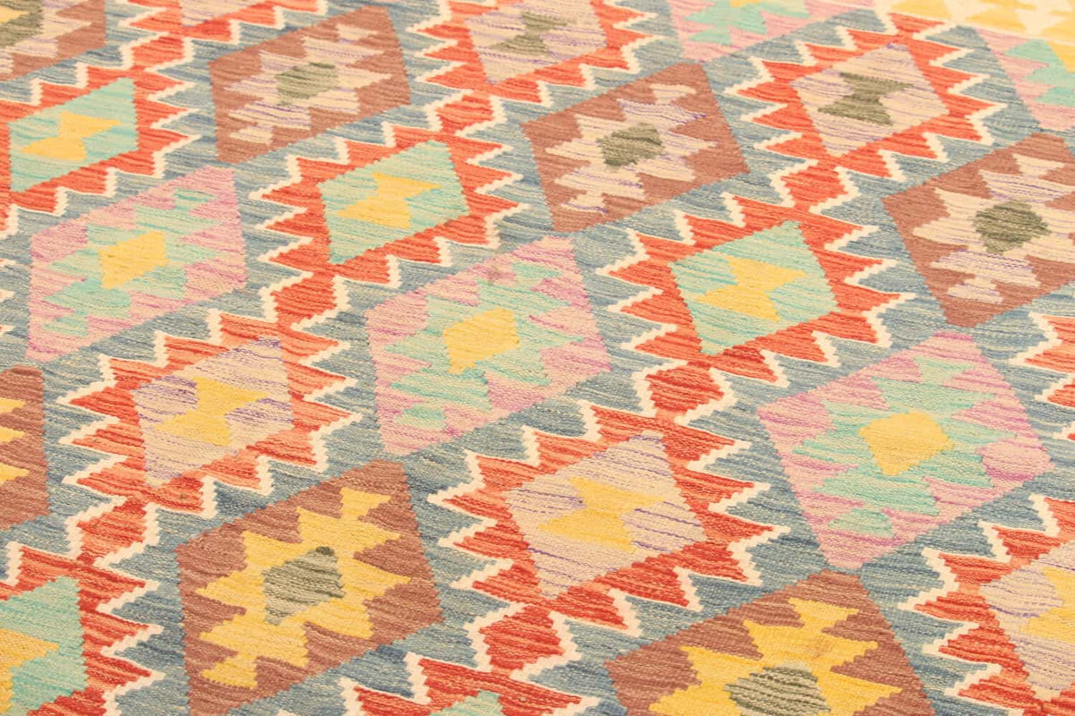 Fine Multicolor Diamond Kilim Rug, 304 × 209 cm — view 3