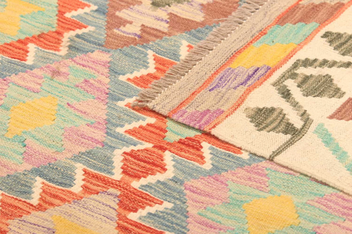 Fine Multicolor Diamond Kilim Rug, 304 × 209 cm — view 4
