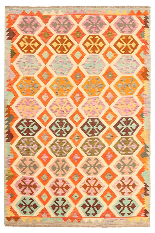 Handgewebter Kelim aus Wolle, 305 × 203 cm, Artikel KT-26716 – Gesamtansicht