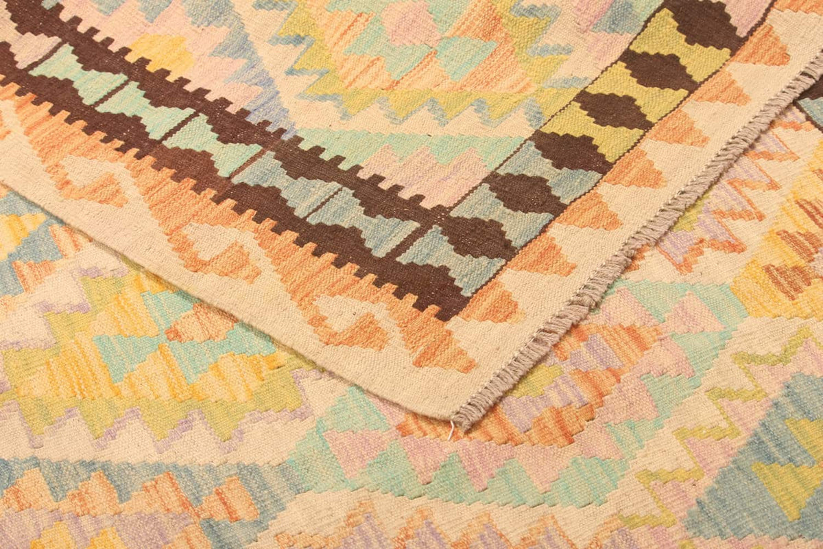 Pastel Kilim Rug with Dark Side Borders, 305 × 207 cm — view 8