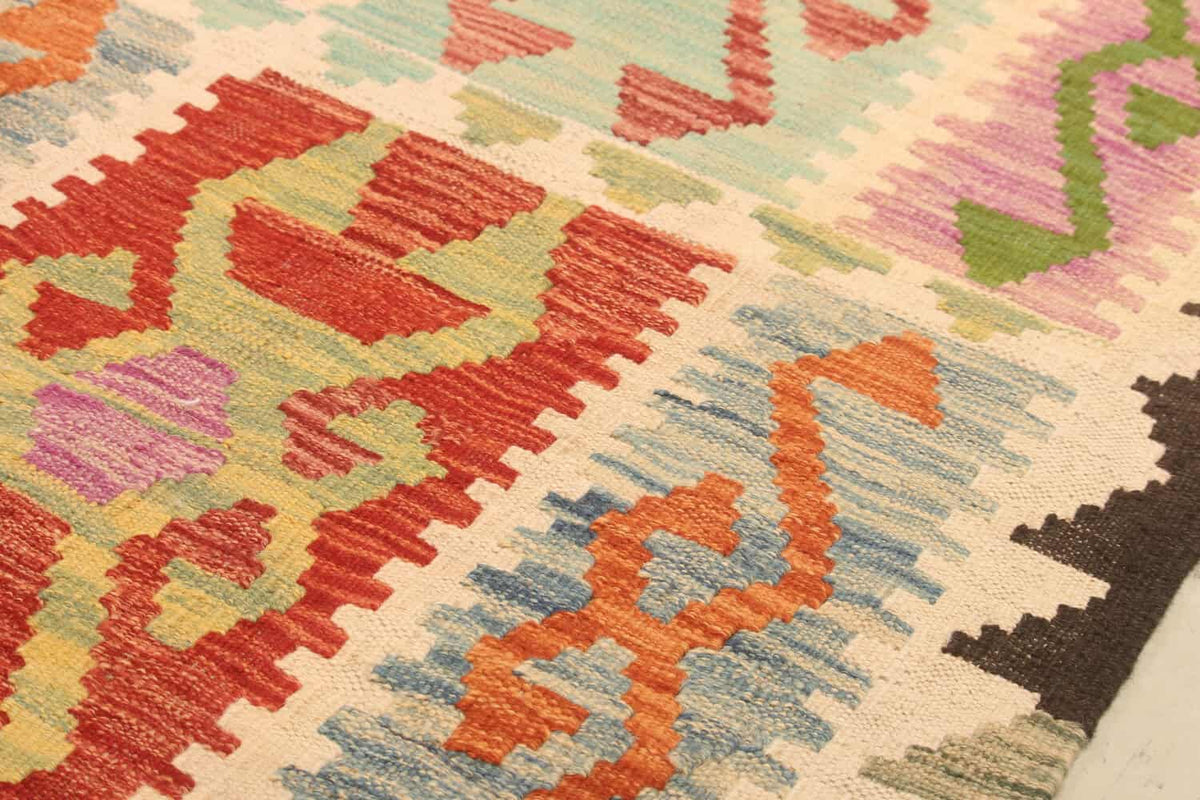 Geometric Panel Kilim Rug, 308 × 204 cm — view 7