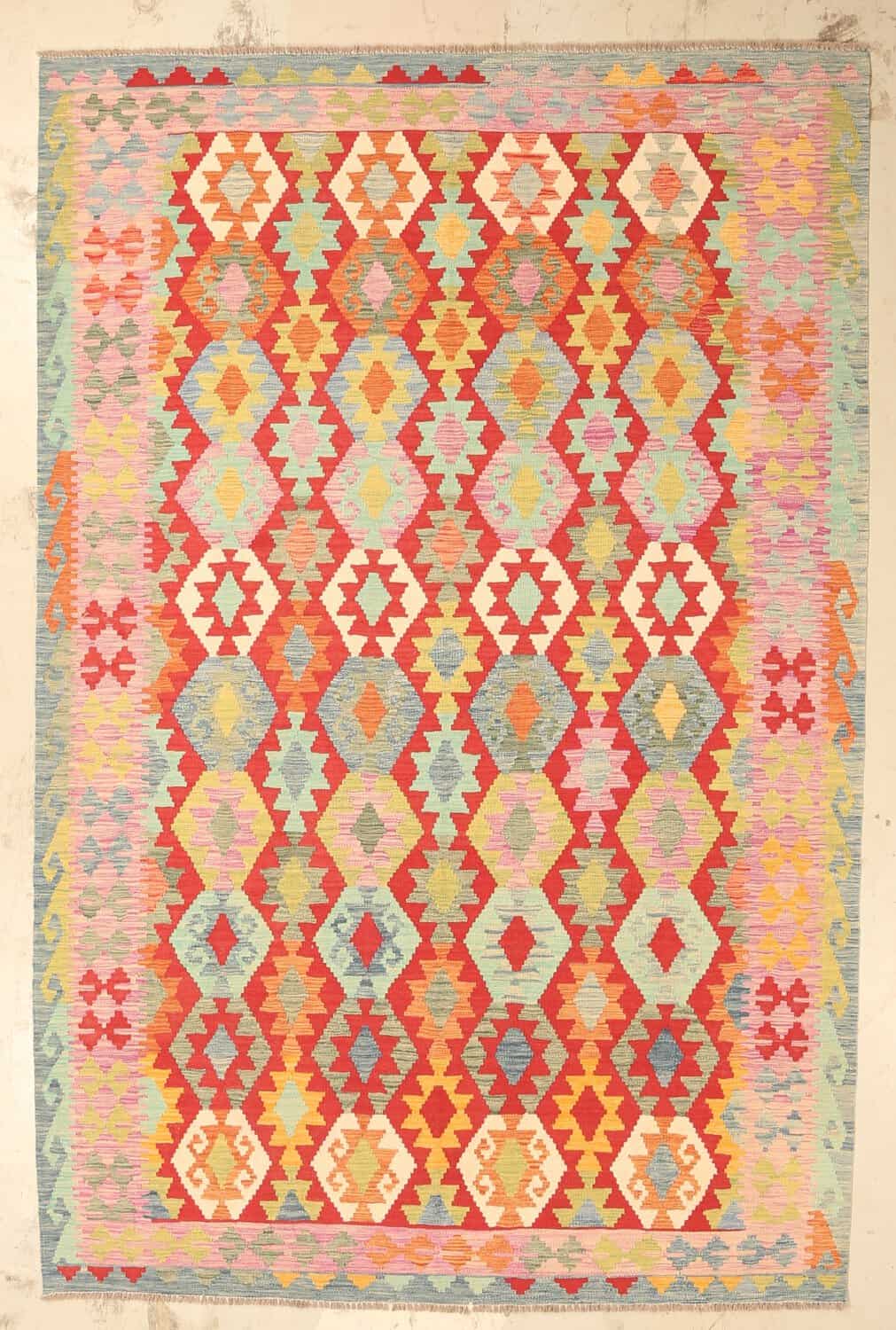 Handgewebter Kelim aus Wolle, 310 × 203 cm, Artikel KT-27459 – Gesamtansicht