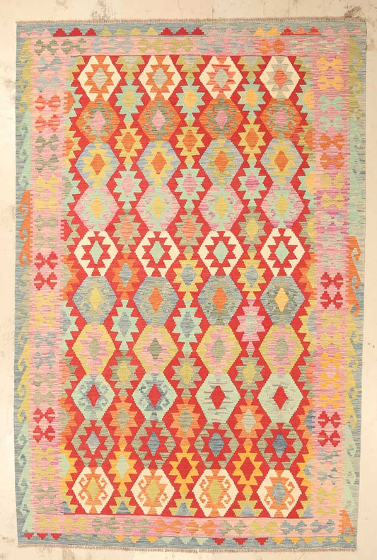 Handgewebter Kelim aus Wolle, 310 × 203 cm, Artikel KT-27459 – Gesamtansicht