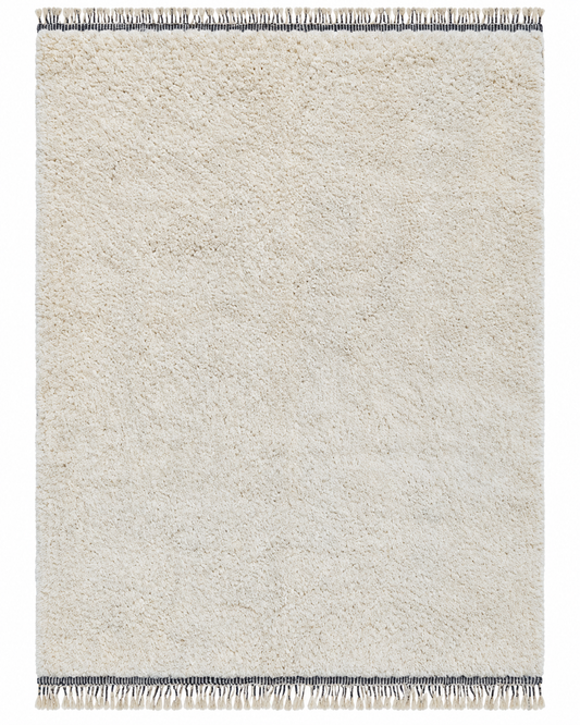 Mrirt Teppich Naturweiß mit dunkler Bordüre – 402 × 312 cm – gerade freigestellte Gesamtansicht