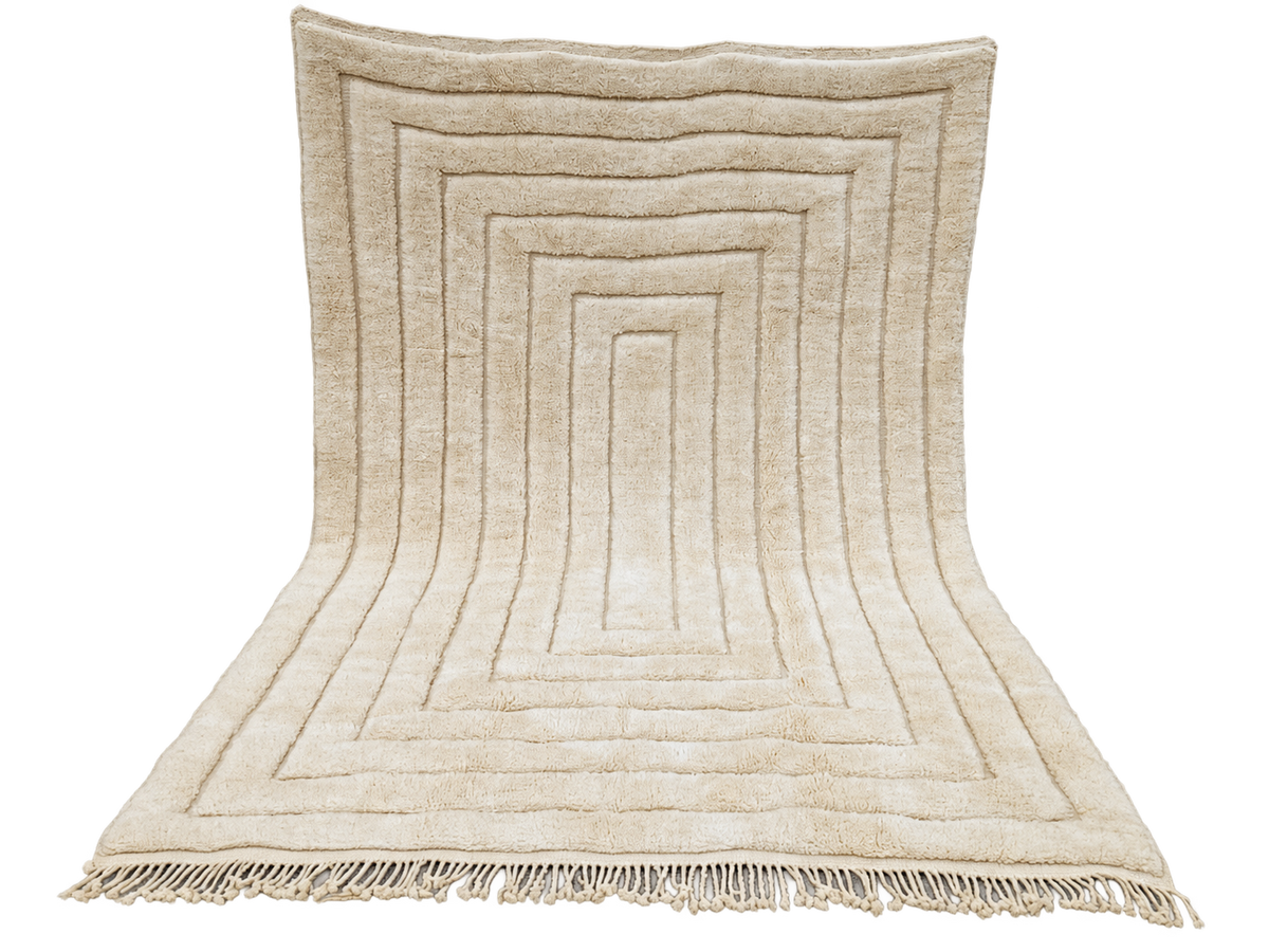 Mrirt Teppich Naturweiß mit rechteckigem Relief – 313 × 220 cm, Detailansicht 1