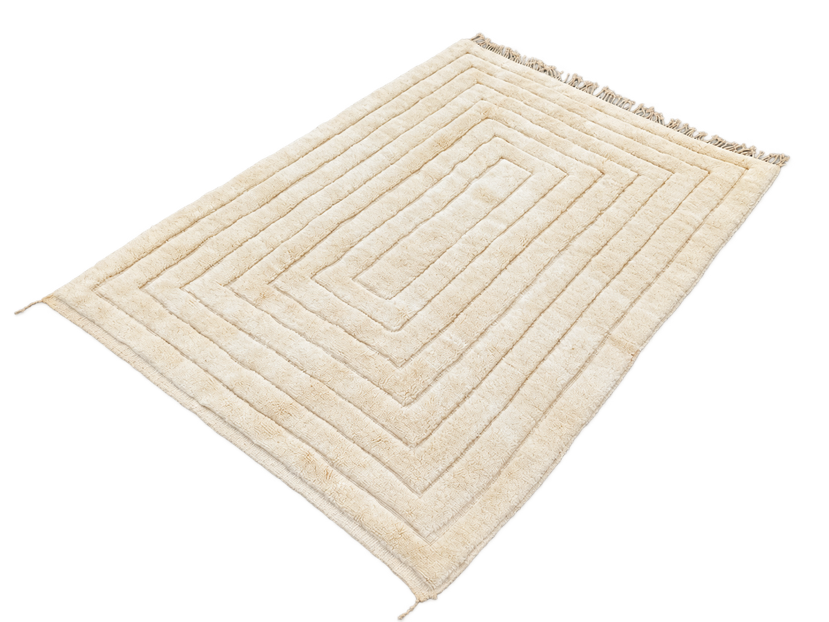 Mrirt Teppich Naturweiß mit rechteckigem Relief – 313 × 220 cm, Detailansicht 2