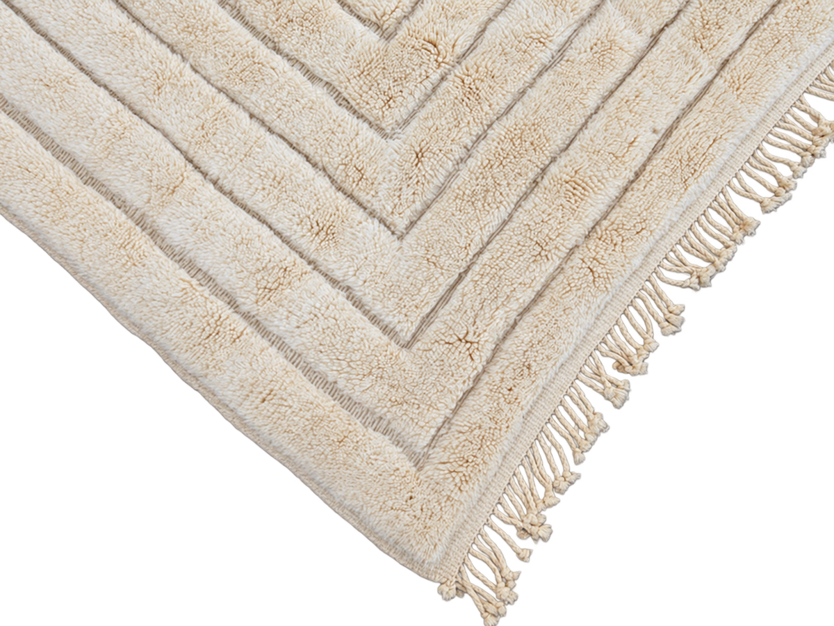 Mrirt Teppich Naturweiß mit rechteckigem Relief – 313 × 220 cm, Detailansicht 5