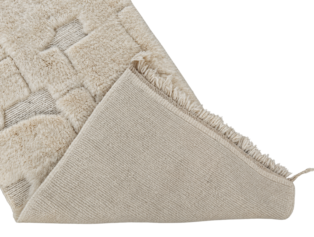 Berber Läufer Naturweiß mit Reliefmuster – 445 × 78 cm, Detailansicht 4