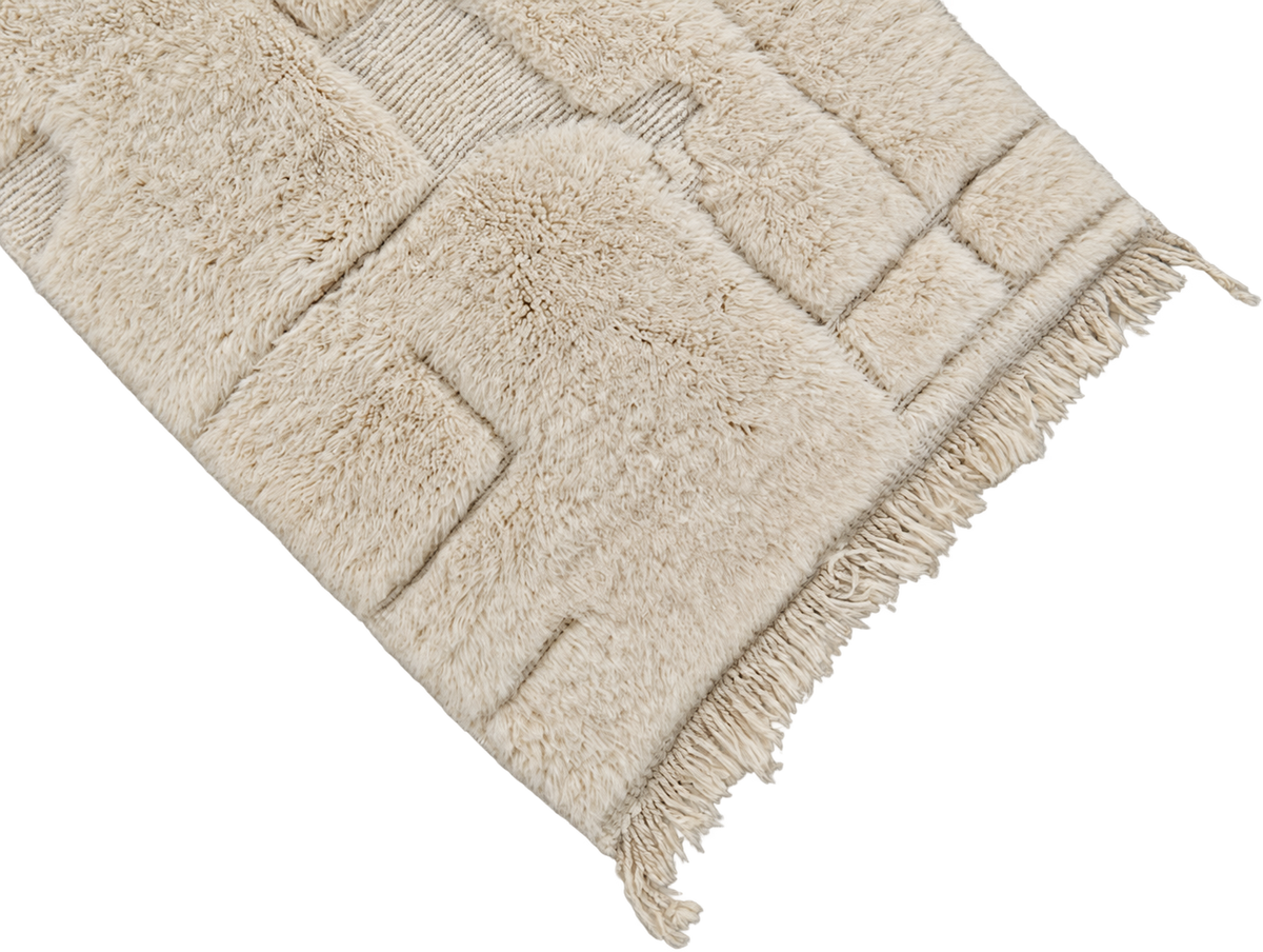 Berber Läufer Naturweiß mit Reliefmuster – 445 × 78 cm, Detailansicht 5