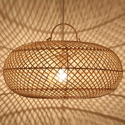 Alva Rattan-Pendelleuchte – Produktansicht 1