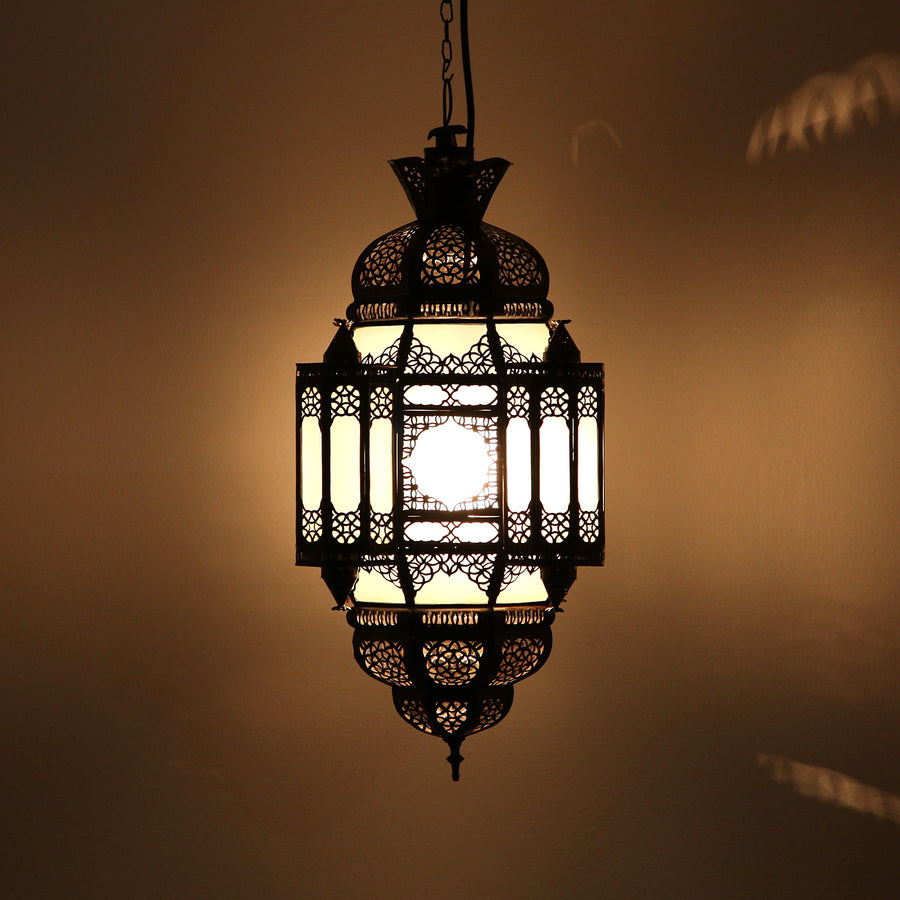 Orientalische Laterne mit Milchglas – Amira 60 cm