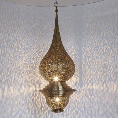 Aurelia – orientalische Messing-Pendelleuchte in Dunkelgold, Ø 40 cm, Ansicht 2