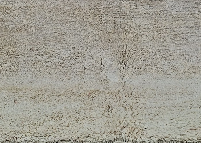 Pile texture detail of Cream Moroccan Rug with Subtle Pile Texture, 234 × 210 cm.