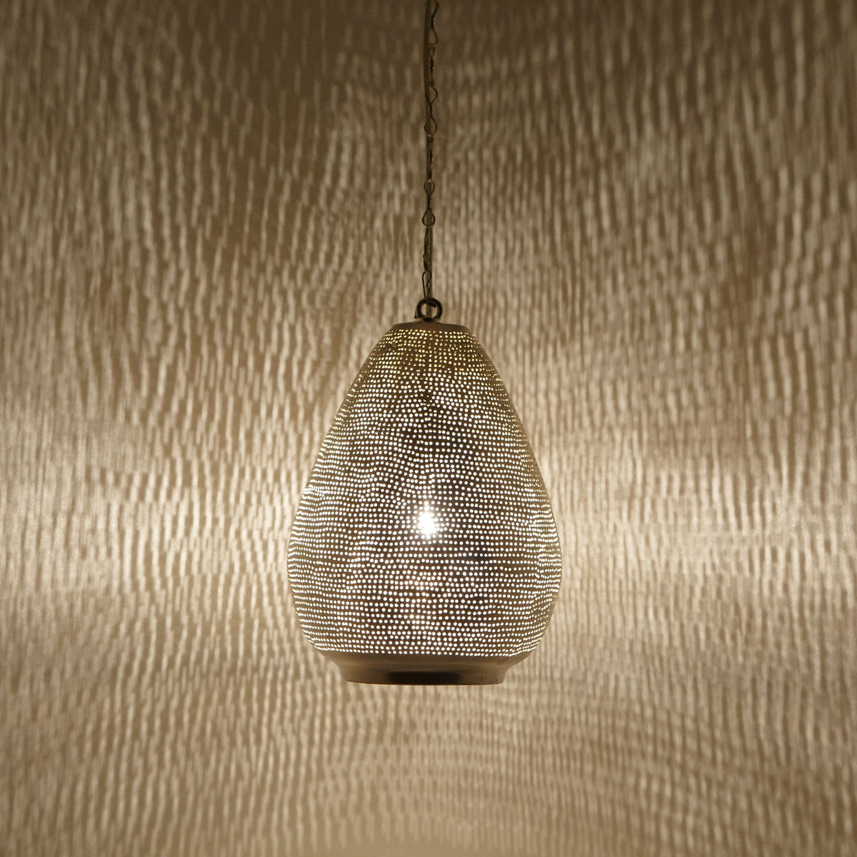 Elara – orientalische Hängeleuchte Silber Ø 22 cm, Produktansicht 1