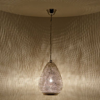 Elara – orientalische Hängeleuchte Silber Ø 22 cm, Produktansicht 2