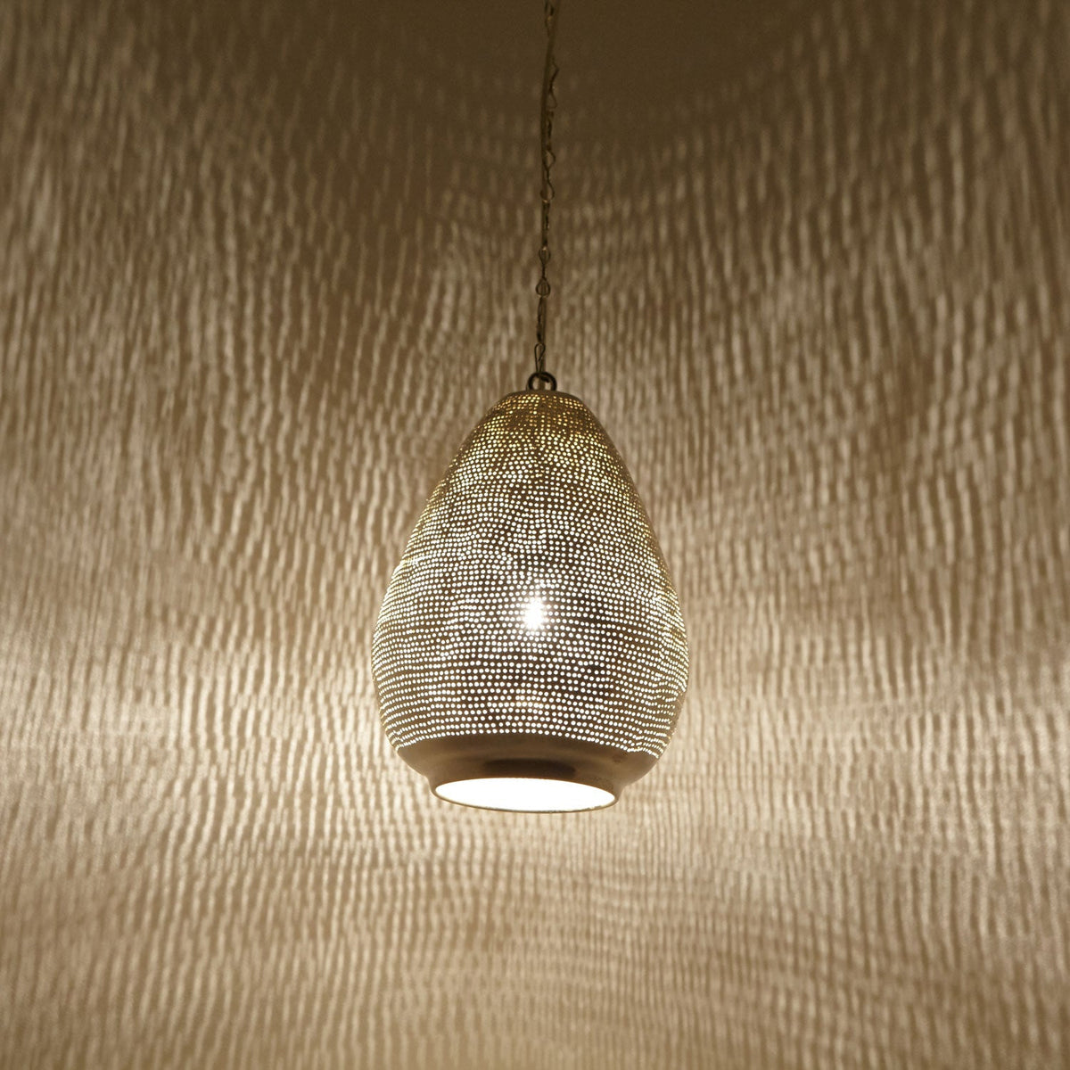 Elara – orientalische Hängeleuchte Silber Ø 22 cm, Produktansicht 3