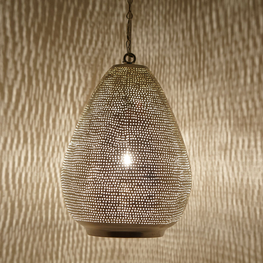 Elara – orientalische Hängeleuchte Silber Ø 22 cm, Produktansicht 4