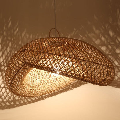 Elin Rattan-Pendelleuchte – Modellansicht 2