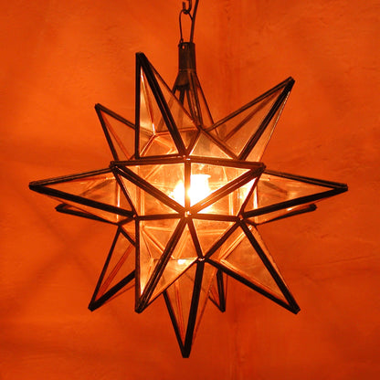Orientalische Sternlampe aus Glas – Estella Transparent Ø 33 cm, Ansicht 1