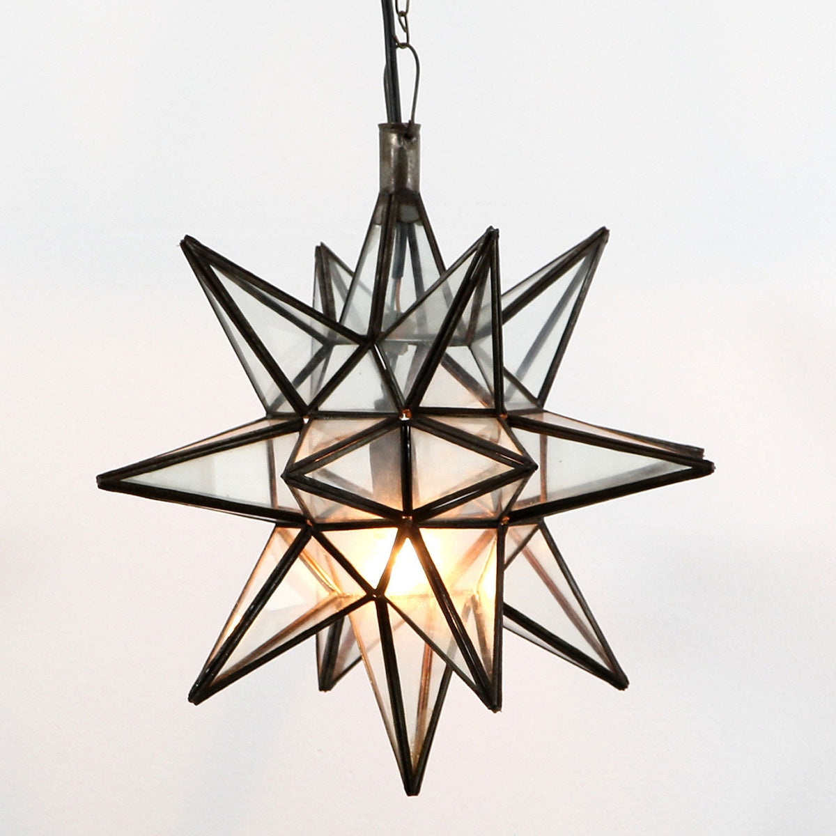Orientalische Sternlampe aus Glas – Estella Transparent Ø 33 cm, Ansicht 2
