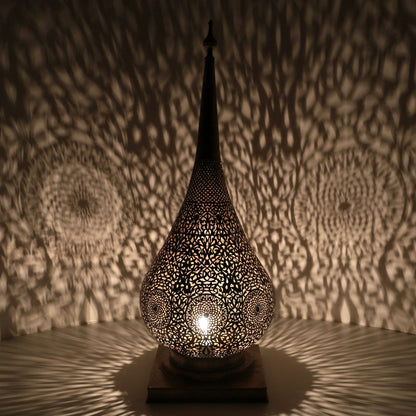 Große orientalische Messinglampe Silber – Malika 96 cm, Ansicht 1