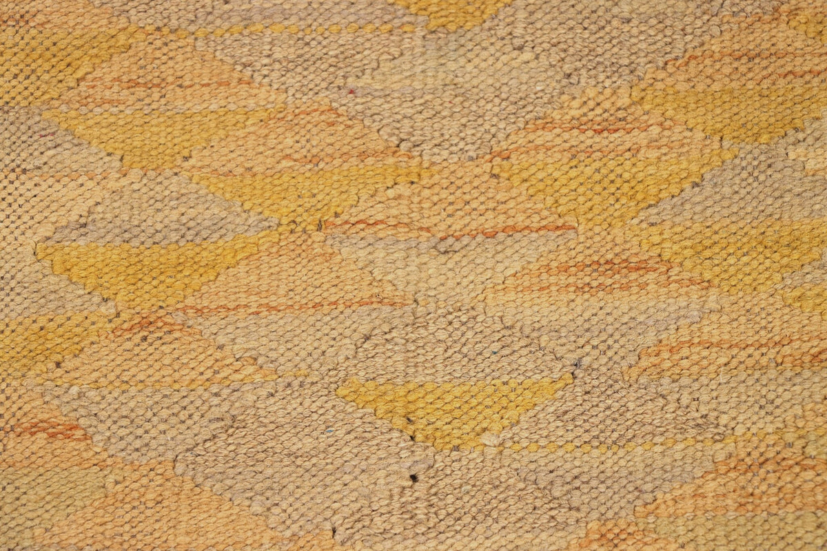 Kelim Läufer Beige-Gelb mit dezenten Rauten – 200 × 58 cm – Detailansicht 2